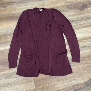 Women's Old Navy Small Burgundy Open Front Cardigan Sweater